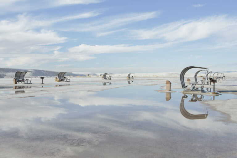 Picnic tables and shelters at White Sands National Park,White Sands National Park,USA