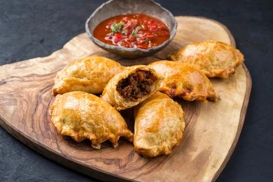 Colombian empanadas, fried pastries filled with meat and potatoes